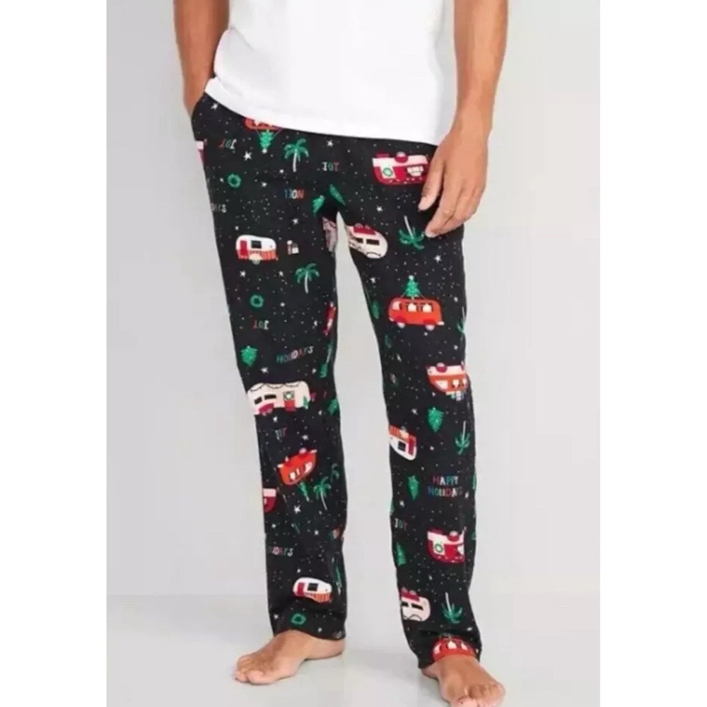 Old Navy Holiday Campers Flannel Pajama Pants Sleep Lounge Men - Woman‎ 3X Black